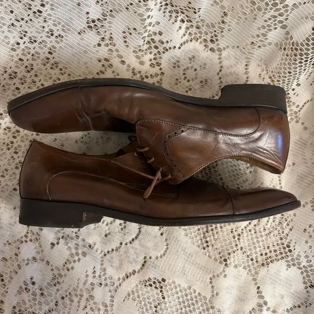 Mercanti Fiorentini Men's US 10.5 M Brown Leather Oxfords Shoes
